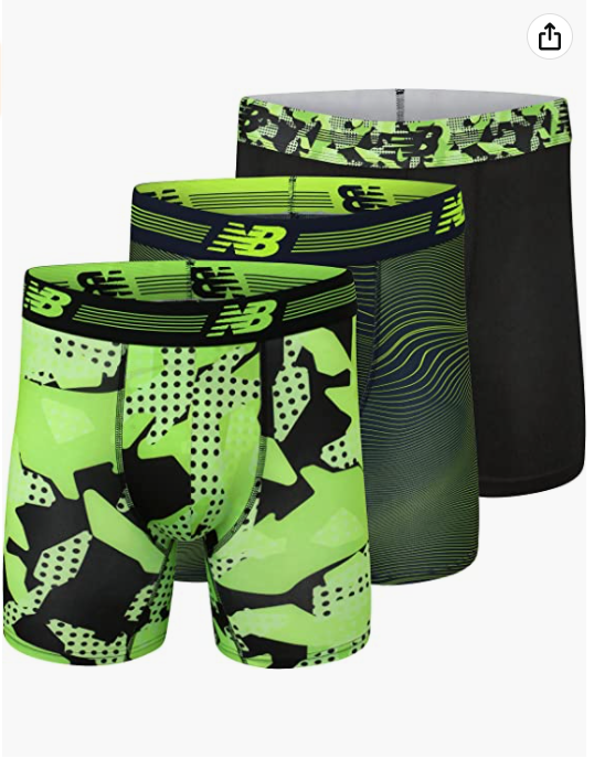 New Balance Men's Ultra Soft Performance 6" Boxer Briefs, No Fly (Pack of 3)