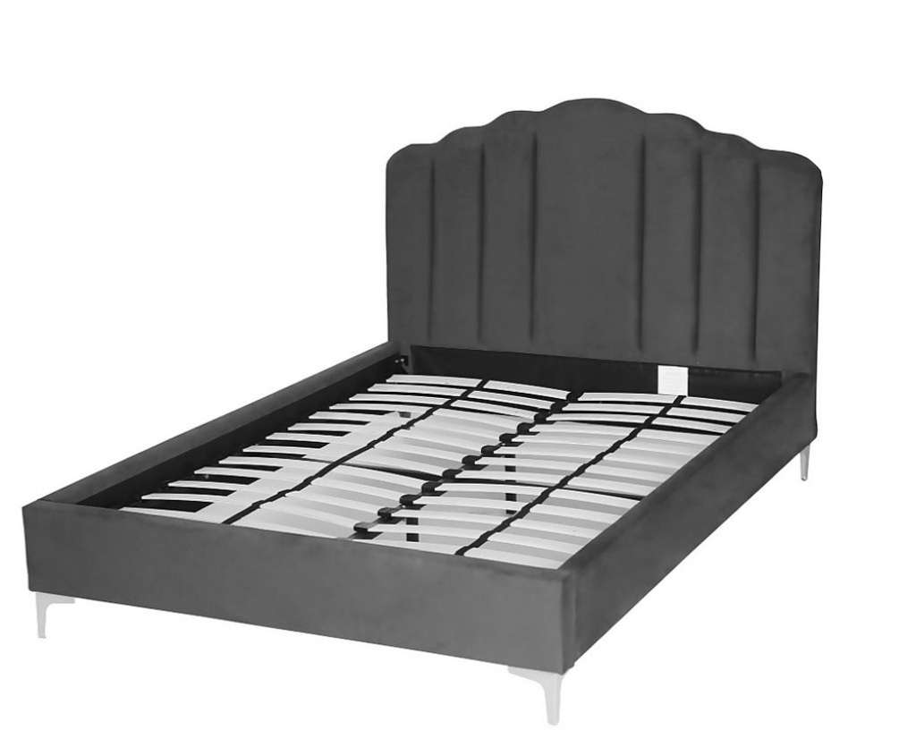 Sophia Scallop Double Bed - Grey