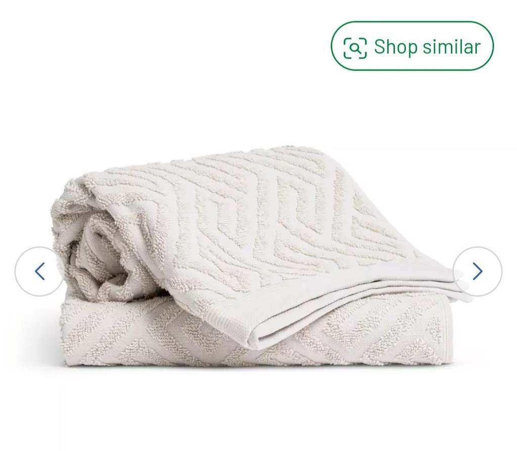 Habitat Textured Luxe 2 Pack Hand Towel - Natural (Free C&C)