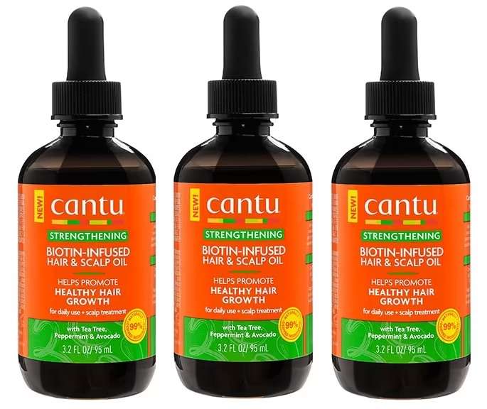 3 x Cantu Strengthening Biotin-Infused Hair & Scalp Oil with Rosemary and Mint 95ml - £8.50 / £7.75 S&S