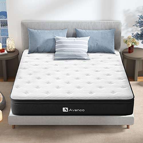 Avenco Double Mattress, 7 Inch Gel Memory Foam Innerspring Hybrid Mattress 18cm