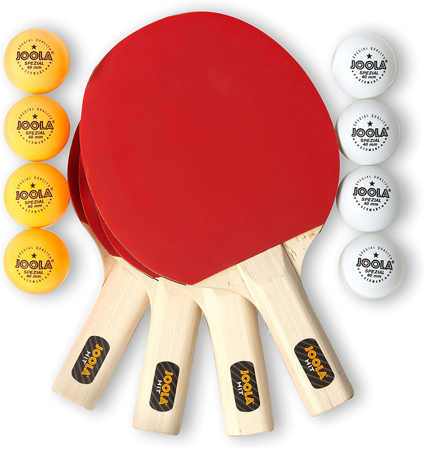 JOOLA Ping Pong Paddle Set with Ping Pong Balls & Carrying Case - Set of 4 or Set of 2 Table Tennis Paddles - Advanced Ping Pong Rackets & Portable Table Tennis Accessories for 2-4 Players