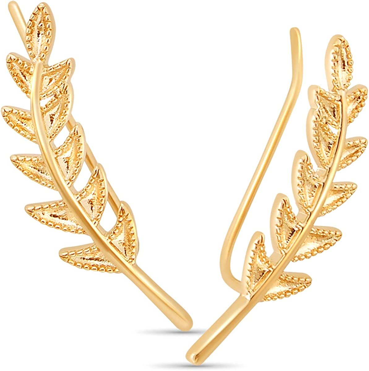 Humble Chic Leaflet - Delicate Cargo Sleeve Stud Jacket Earrings