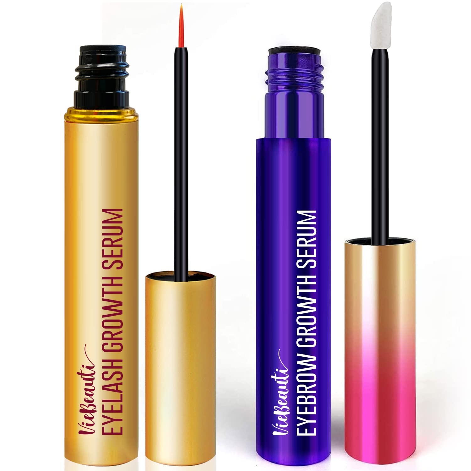 VieBeauti Bundle Eyelash Growth Serum Gold and Eyebrow Growth Serum, for Lengthening Lashes and Thicker Brows, Boost your Beauty, Volumizing Brow and Lash Enhancing Serum, Rapid Brow and Lash Lift
