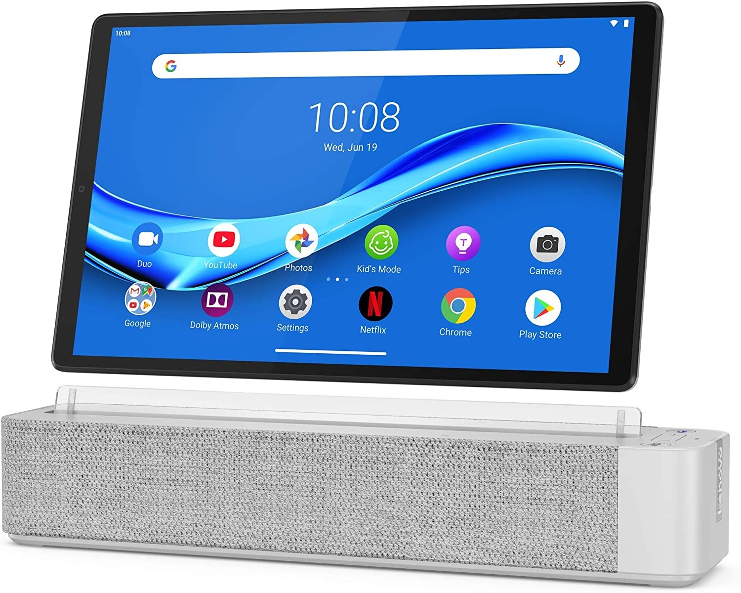 Lenovo Smart Tab M10 Plus, FHD Android Tablet, Alexa-Enabled Smart Device, Octa-Core Processor, 128GB Storage, 4GB RAM, WiFi, Bluetooth, Platinum Grey