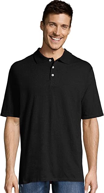 Hanes Men's X-Temp Performance Short Sleeve Polo Shirt, Dark Red,
