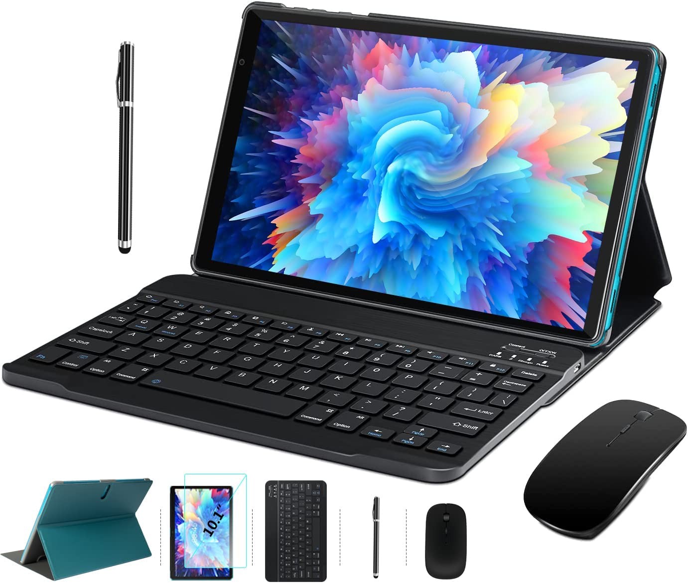 MEBERRY Android 10.0 Tablet : 10in Ultra-Fast 4GB/RAM,64GB/ROM Tablets-8000mAh Battery-WiFi Support - Bluetooth Keyboard | Mouse | M7 Tablet Cover and More Include - Blue