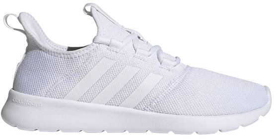 adidas adidas Cloudfoam Pure 2.0 Women's Running Shoe, Wonder White/Core Black/Gold Beige, 5
